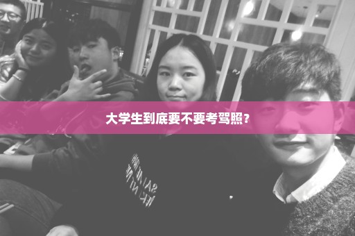 大学生到底要不要考驾照？