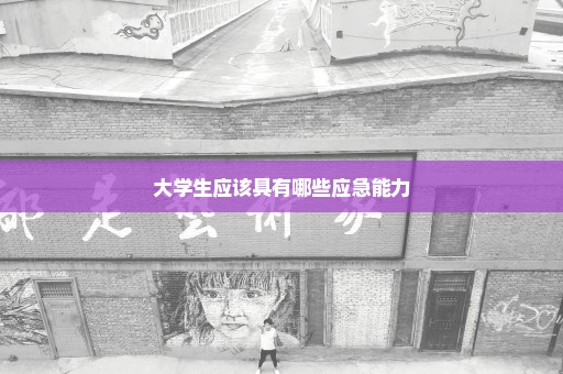 大学生应该具有哪些应急能力