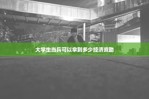 大学生当兵可以拿到多少经济资助