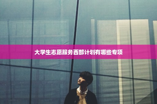大学生志愿服务西部计划有哪些专项