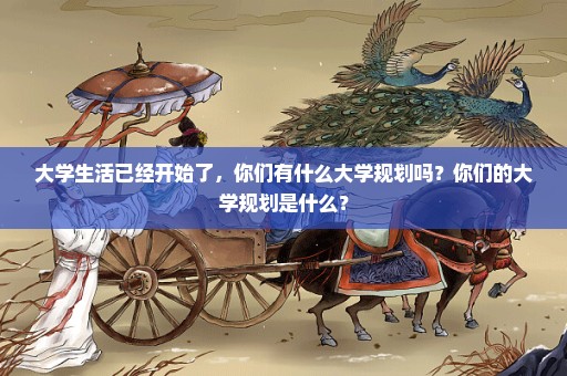 大学生活已经开始了，你们有什么大学规划吗？你们的大学规划是什么？