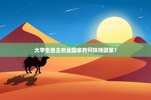 大学生自主创业国家有何扶持政策？