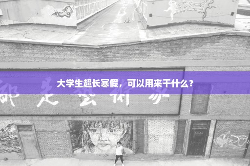 大学生超长寒假，可以用来干什么？