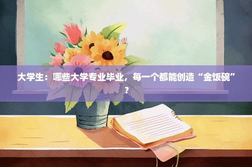 大学生：哪些大学专业毕业，每一个都能创造“金饭碗”？
