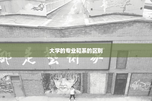 大学的专业和系的区别