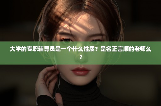 大学的专职辅导员是一个什么性质？是名正言顺的老师么？