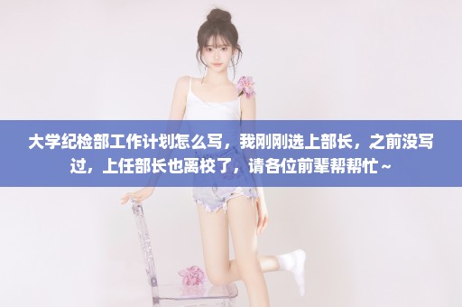 大学纪检部工作计划怎么写，我刚刚选上部长，之前没写过，上任部长也离校了，请各位前辈帮帮忙～