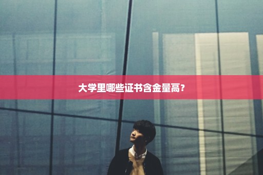 大学里哪些证书含金量高？