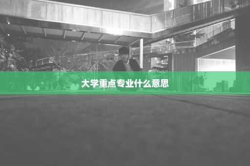 大学重点专业什么意思