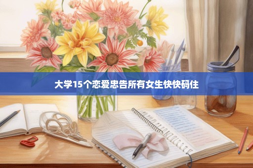 大学15个恋爱忠告所有女生快快码住