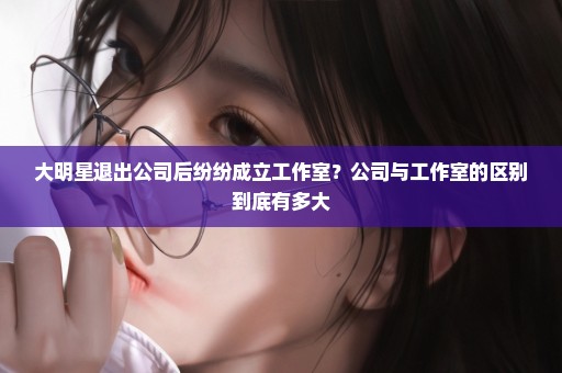 大明星退出公司后纷纷成立工作室？公司与工作室的区别到底有多大