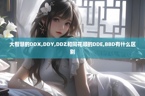 大智慧的DDX,DDY,DDZ和同花顺的DDE,BBD有什么区别