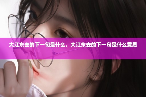 大江东去的下一句是什么，大江东去的下一句是什么意思 