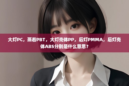 大灯PC，蒸着PBT，大灯壳体PP，后灯PMMA，后灯壳体ABS分别是什么意思？