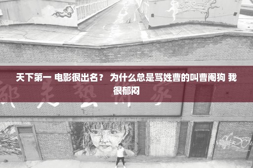 天下第一 电影很出名？ 为什么总是骂姓曹的叫曹阉狗 我很郁闷