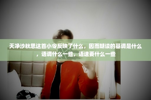 天净沙秋思这首小令反映了什么，因而朗读的基调是什么，语调什么一些，语速要什么一些