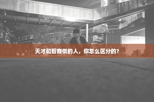 天才和智商低的人，你怎么区分的？