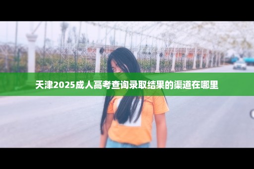 天津2025成人高考查询录取结果的渠道在哪里