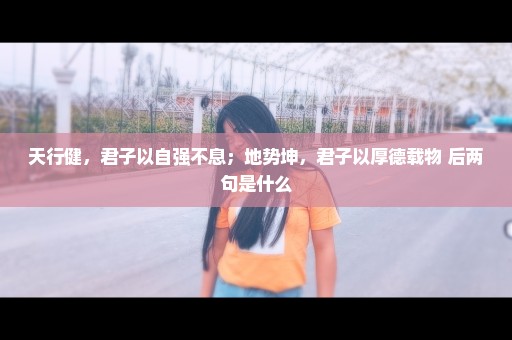 天行健，君子以自强不息；地势坤，君子以厚德载物 后两句是什么