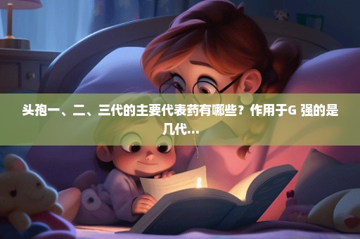头孢一、二、三代的主要代表药有哪些？作用于G+强的是几代...