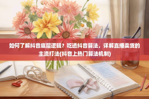 如何了解抖音底层逻辑？吃透抖音算法，详解直播卖货的主流打法(抖音上热门算法机制)