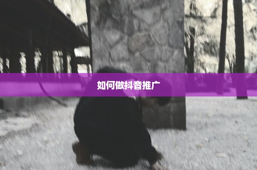 如何做抖音推广