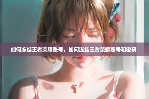 如何冻结王者荣耀账号，如何冻结王者荣耀账号和密码 