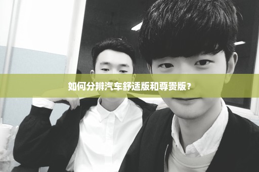 如何分辨汽车舒适版和尊贵版？