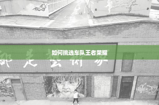 如何挑选车队王者荣耀