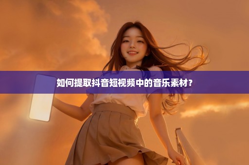 如何提取抖音短视频中的音乐素材？