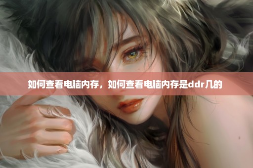 如何查看电脑内存，如何查看电脑内存是ddr几的 