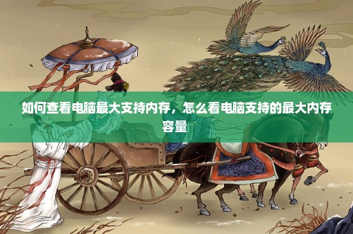 如何查看电脑最大支持内存，怎么看电脑支持的最大内存容量 