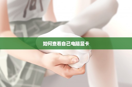 如何查看自己电脑显卡