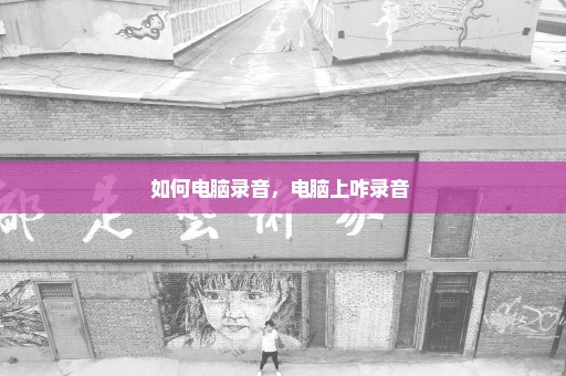 如何电脑录音，电脑上咋录音 