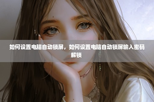 如何设置电脑自动锁屏，如何设置电脑自动锁屏输入密码解锁 