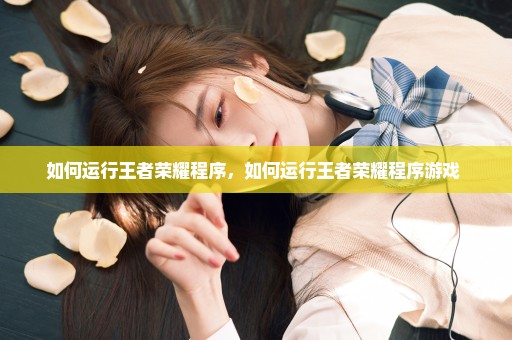如何运行王者荣耀程序，如何运行王者荣耀程序游戏 