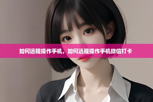 如何远程操作手机，如何远程操作手机微信打卡 