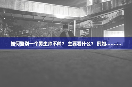 如何鉴别一个男生帅不帅？ 主要看什么？ 例如..........