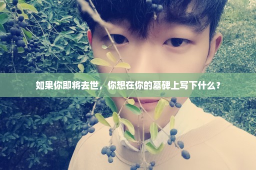 如果你即将去世，你想在你的墓碑上写下什么？
