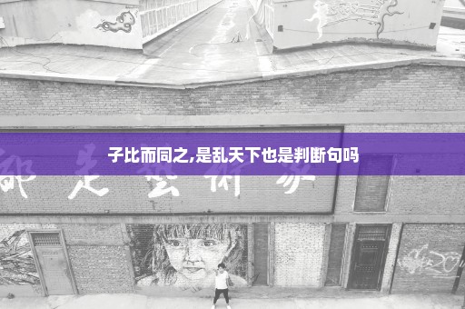 子比而同之,是乱天下也是判断句吗