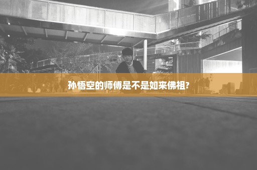 孙悟空的师傅是不是如来佛祖?