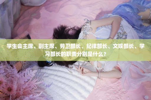 学生会主席、副主席、劳卫部长、纪律部长、文娱部长、学习部长的职责分别是什么？