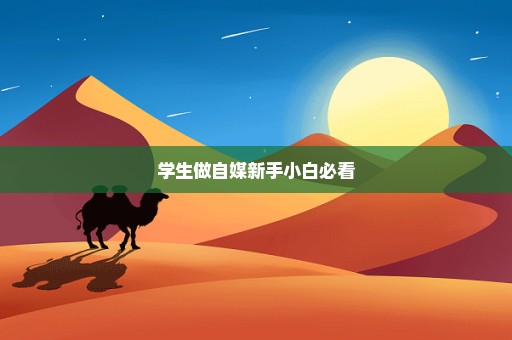 学生做自媒新手小白必看