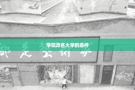 学院改名大学的条件