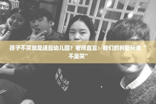 孩子不哭就是适应幼儿园？老师直言：我们的判断标准“不是哭”