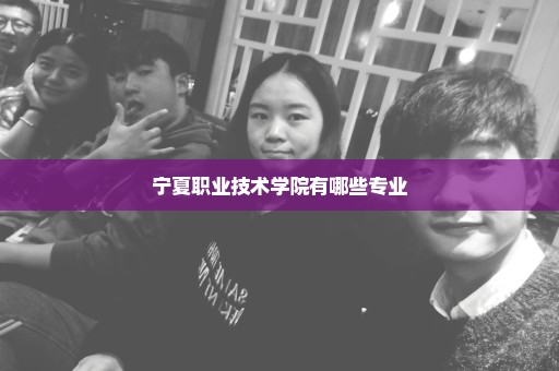 宁夏职业技术学院有哪些专业