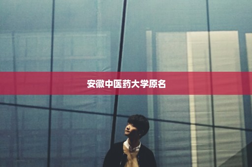 安徽中医药大学原名