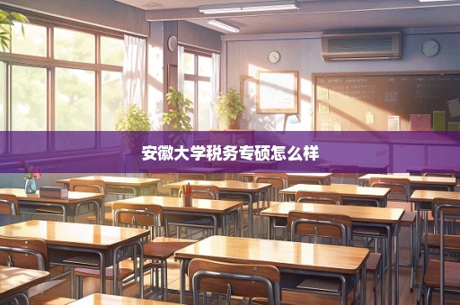 安徽大学税务专硕怎么样