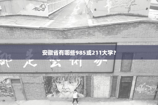 安徽省有哪些985或211大学？