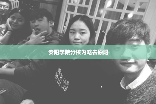 安阳学院分校为啥去原阳